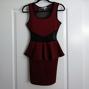Wine and Mesh Cocktail Dress
